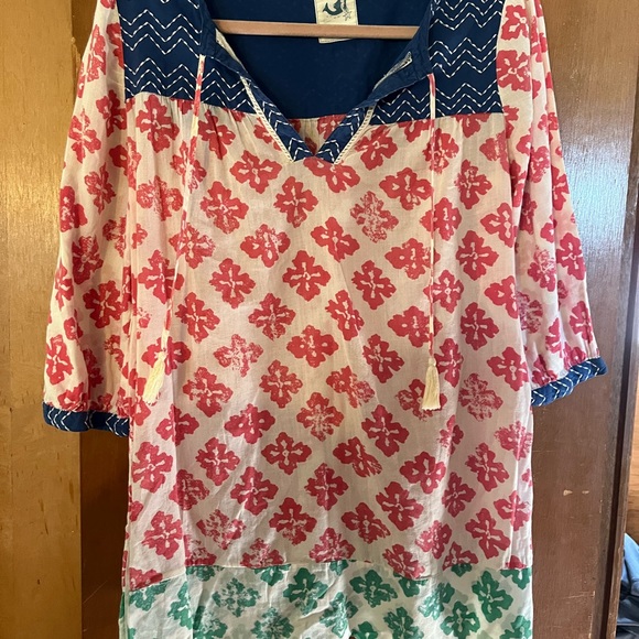 Anthropologie Tops - Anthropologie Mermaid tunic blouse euc medium